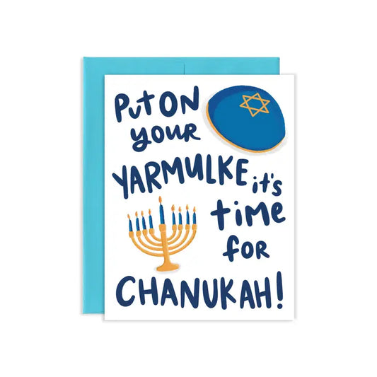 Grey Street Paper:Chanukah Yarmulke Hanukkah Greeting Card
