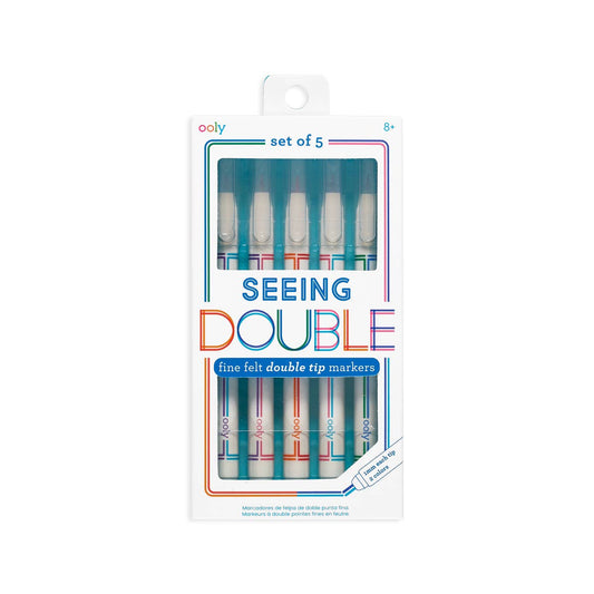OOLY: Seeing Double Fine Felt DoubleTip Markers - Set of 5 / 10 Co