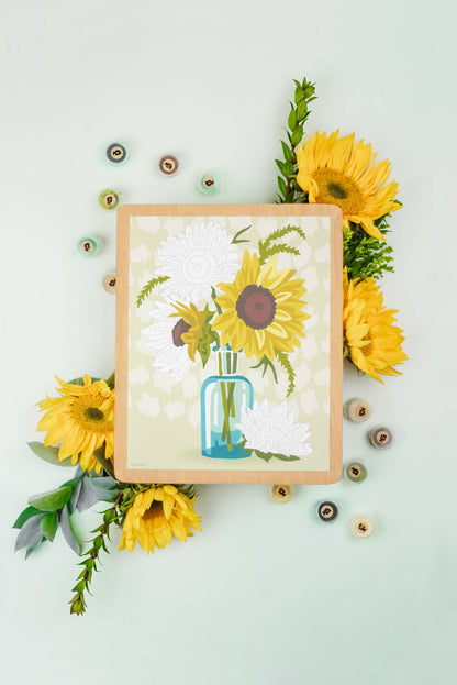 Elle Crée (She Creates): Sunflowers in Vase (Yellow) Paint-by-Number Kit