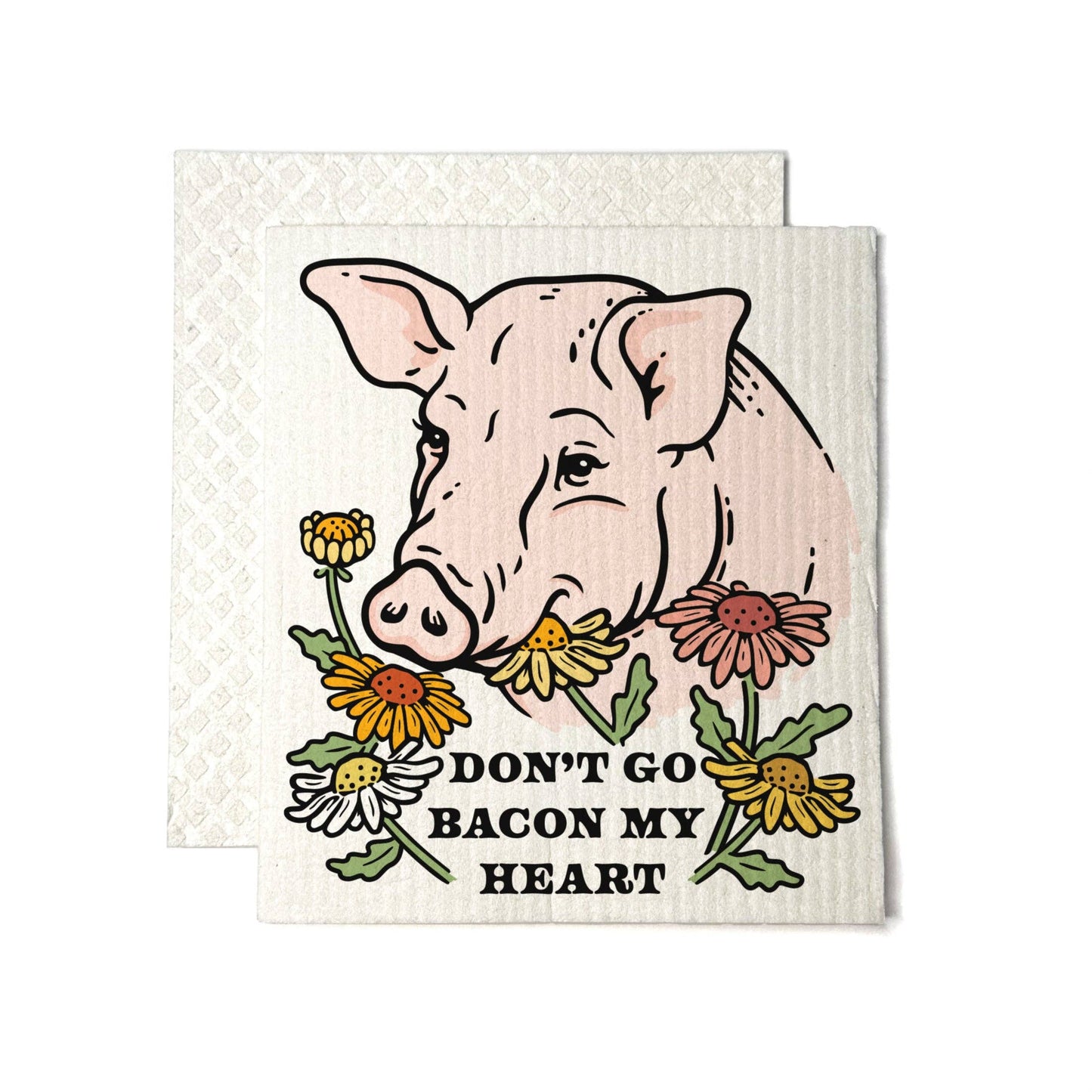 Two Little Fruits: Swedish Dishcloth - Funny Pig Dishcloth  – Kitchen Gift