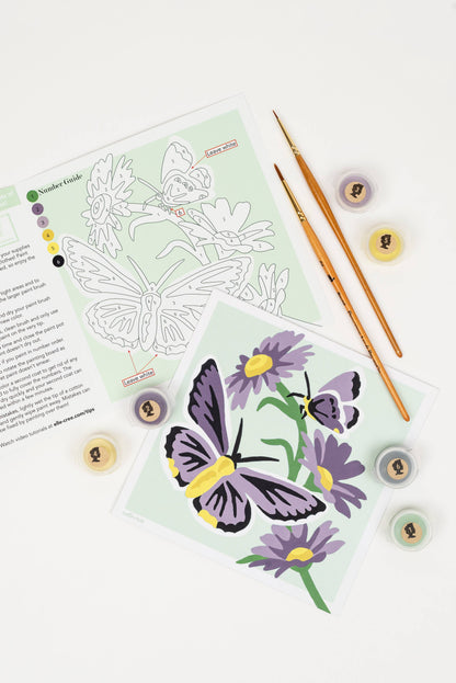 Elle Crée (She Creates): Butterflies (lavender) MINI Paint-by-Number Kit