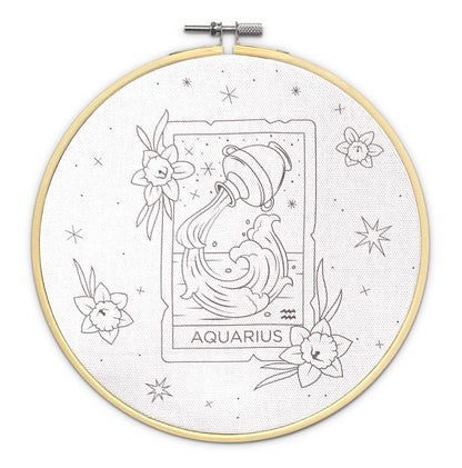 The Crafty Kit Company: Signs of Zodiac - Aquarius Embroidery Kit