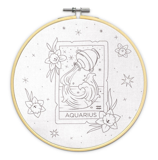 The Crafty Kit Company: Signs of Zodiac - Aquarius Embroidery Kit