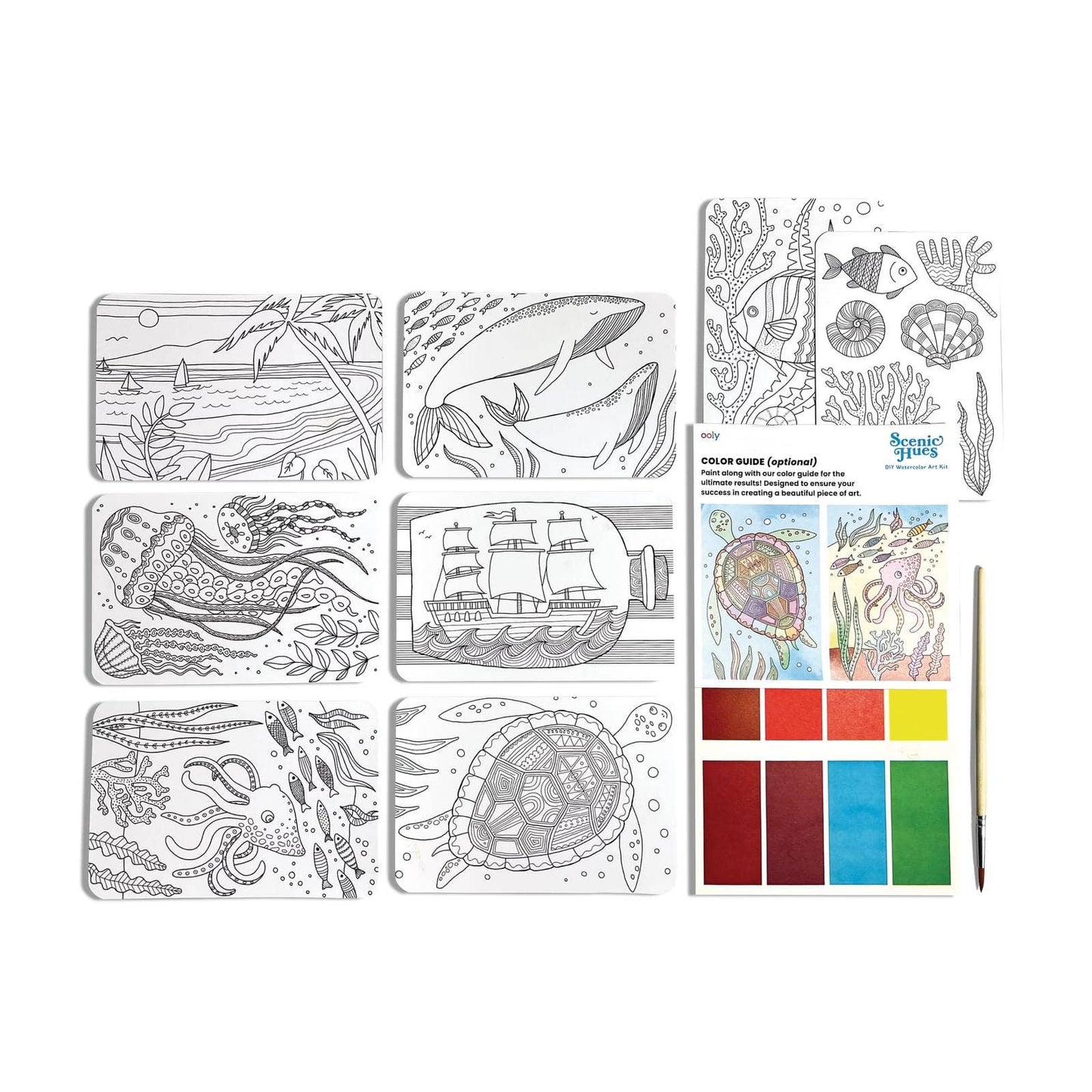 OOLY: Scenic Hues D.I.Y. Watercolor Kit Ocean Paradise