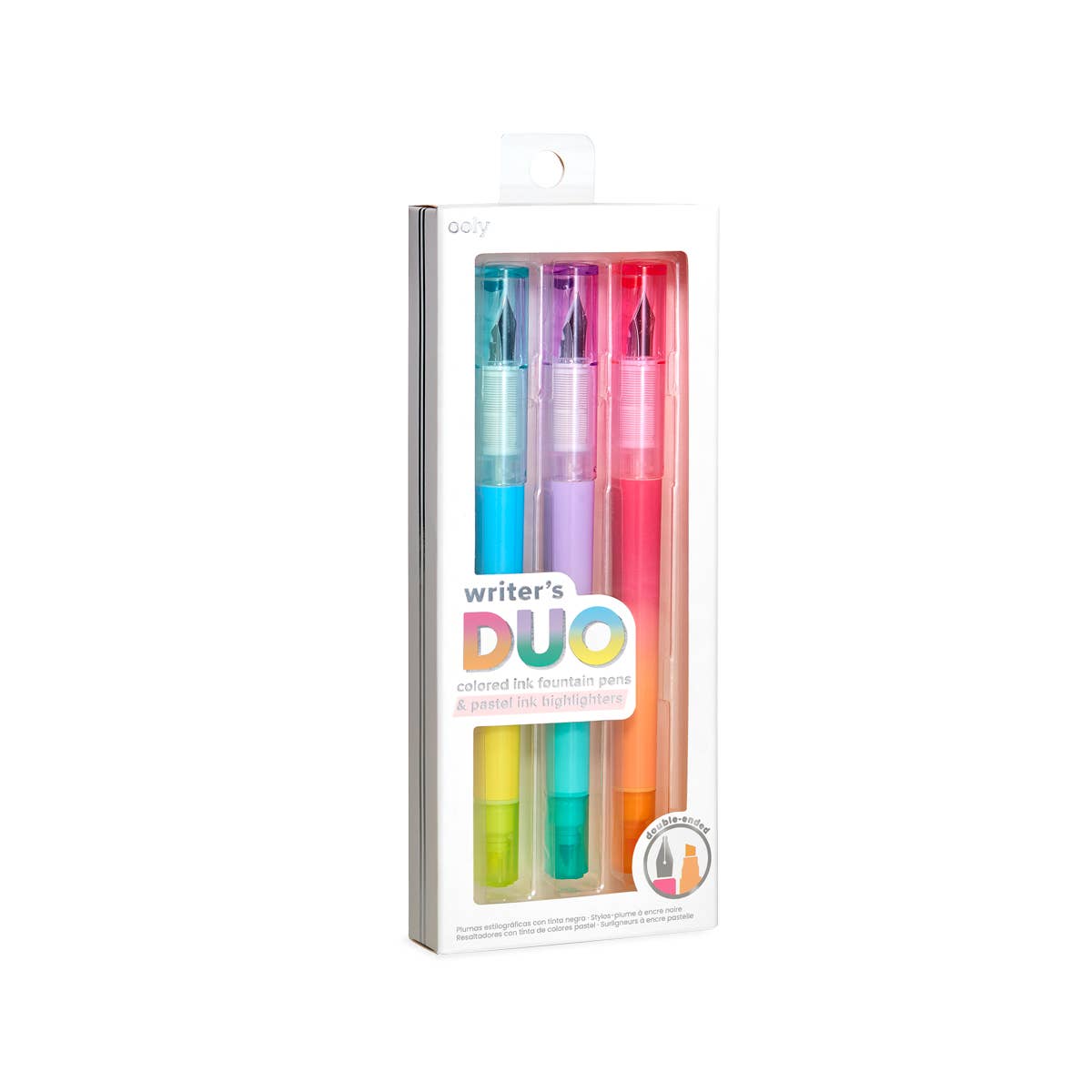 OOLY: Writer's Duo Double-Ended Fountain Pens + Highlighters (Set)