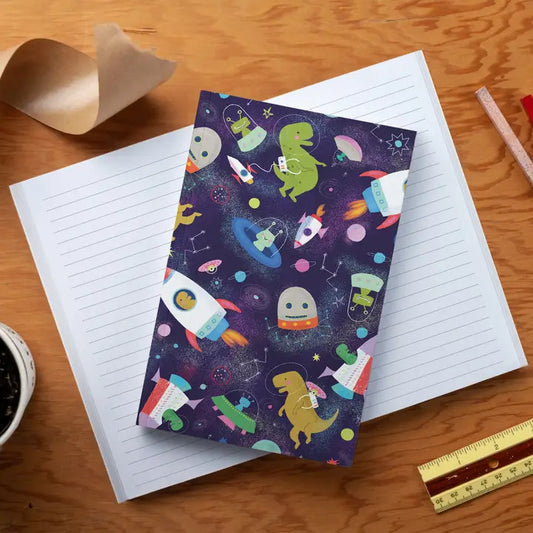 Denik: Space Dinos Classic Layflat Journal Notebook