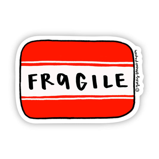 Grey Street Paper: Fragile Sticker