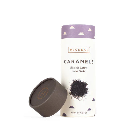 McCrea's Caramels: Black Lava Sea Salt Tube (5.5oz)