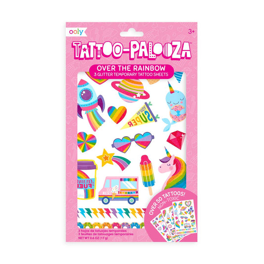 OOLY: Tattoo Palooza Temporary Glitter Tattoo: Over The Rainbow