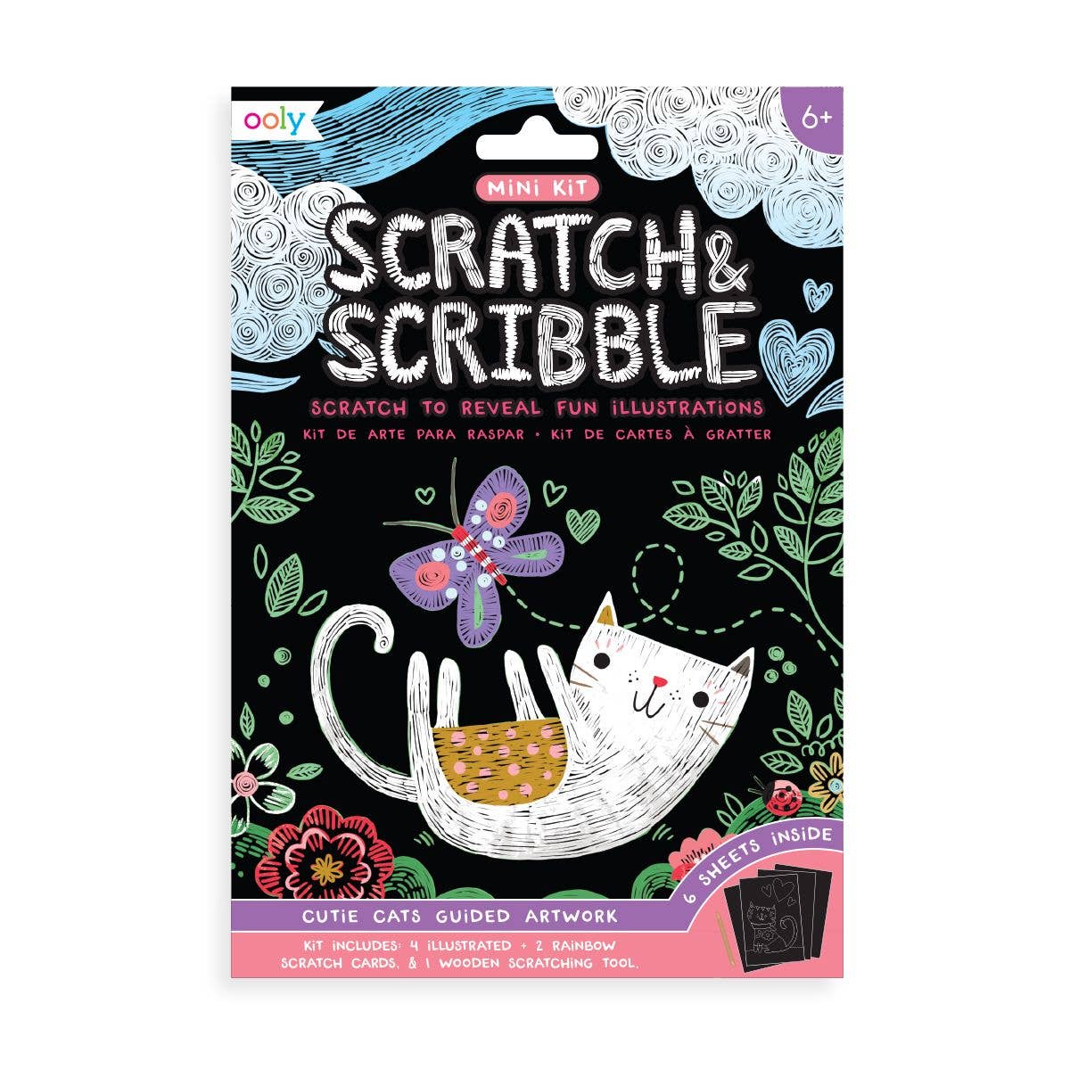 OOLY: Mini Scratch & Scribble Art Kit: Cutie Cats