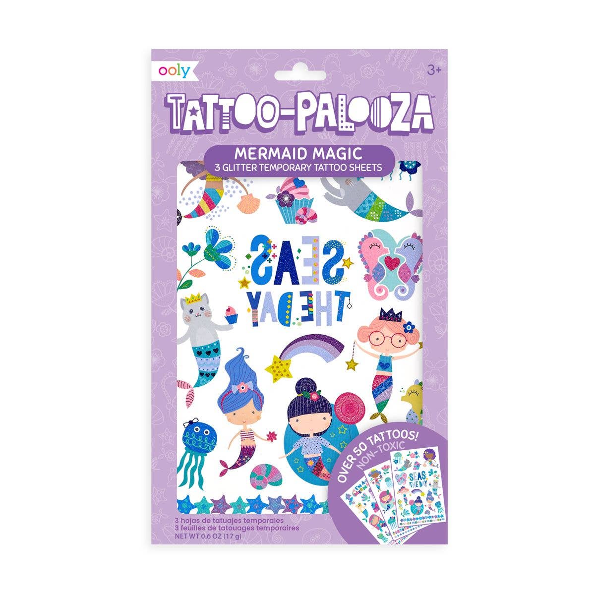 OOLY: Tattoo Palooza Temporary Glitter Tattoo: Mermaid Magic