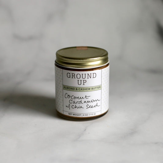 Ground Up: Coconut Cardamom with Chia Seed Nut Butter  (4oz)