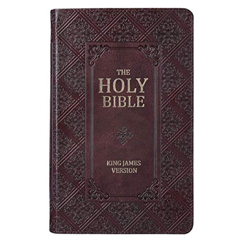 KJV Holy Bible, Giant Print Standard Bible, Dark Brown Faux Leather Bible w/Thumb Index and Ribbon Marker, Red Letter Edition, King James Version