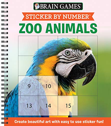 Brain Games - Sticker by Number: Zoo Animals (Square Stickers): Create Beautiful Art With Easy to Use Sticker Fun!