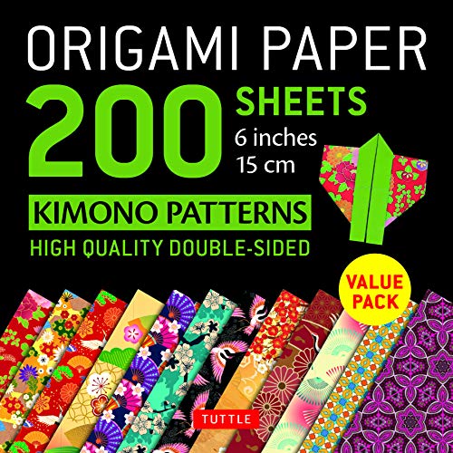 Origami Paper 200 sheets Kimono Patterns 6' (15 cm): Tuttle Origami Paper: High-Quality Double-Sided Origami Sheets Printed with 12 Patterns (Instructions for 6 Projects Included)