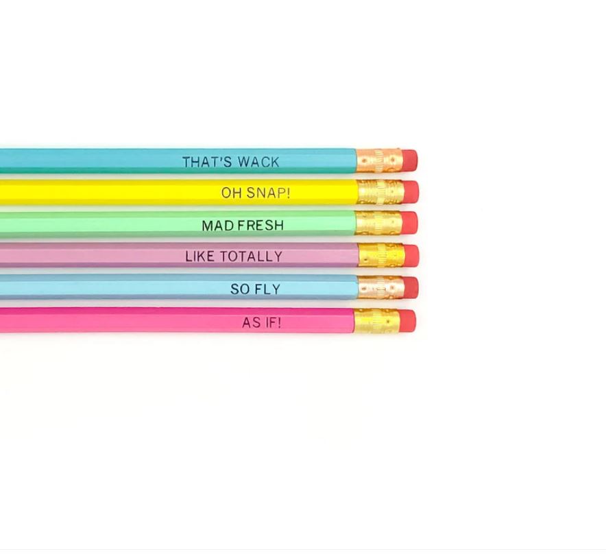 Grey Street Paper: So 90's Set of 6 Pencils
