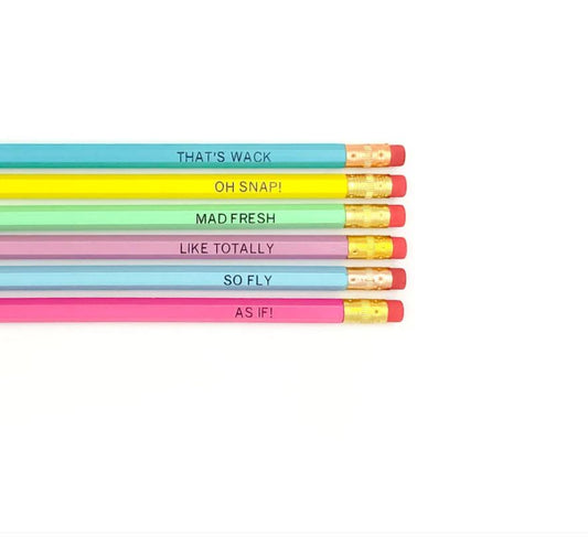 Grey Street Paper: So 90's Set of 6 Pencils