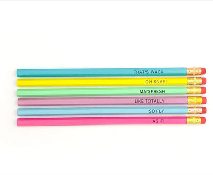 Grey Street Paper: So 90's Set of 6 Pencils