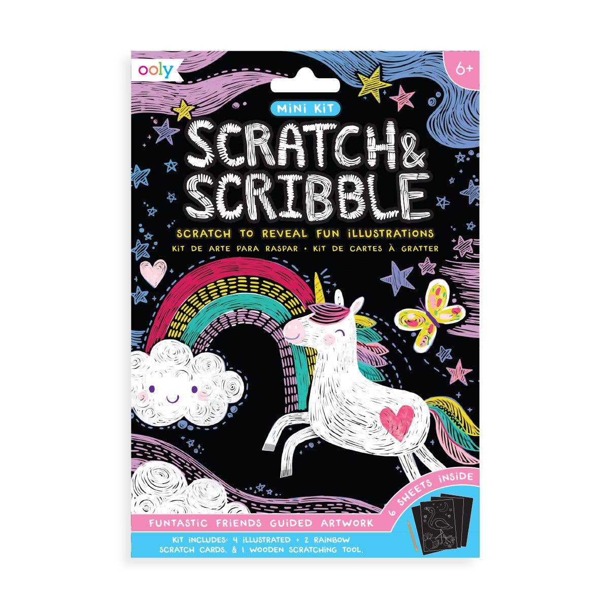 OOLY - Mini Scratch & Scribble Art Kit: Funtastic Friends