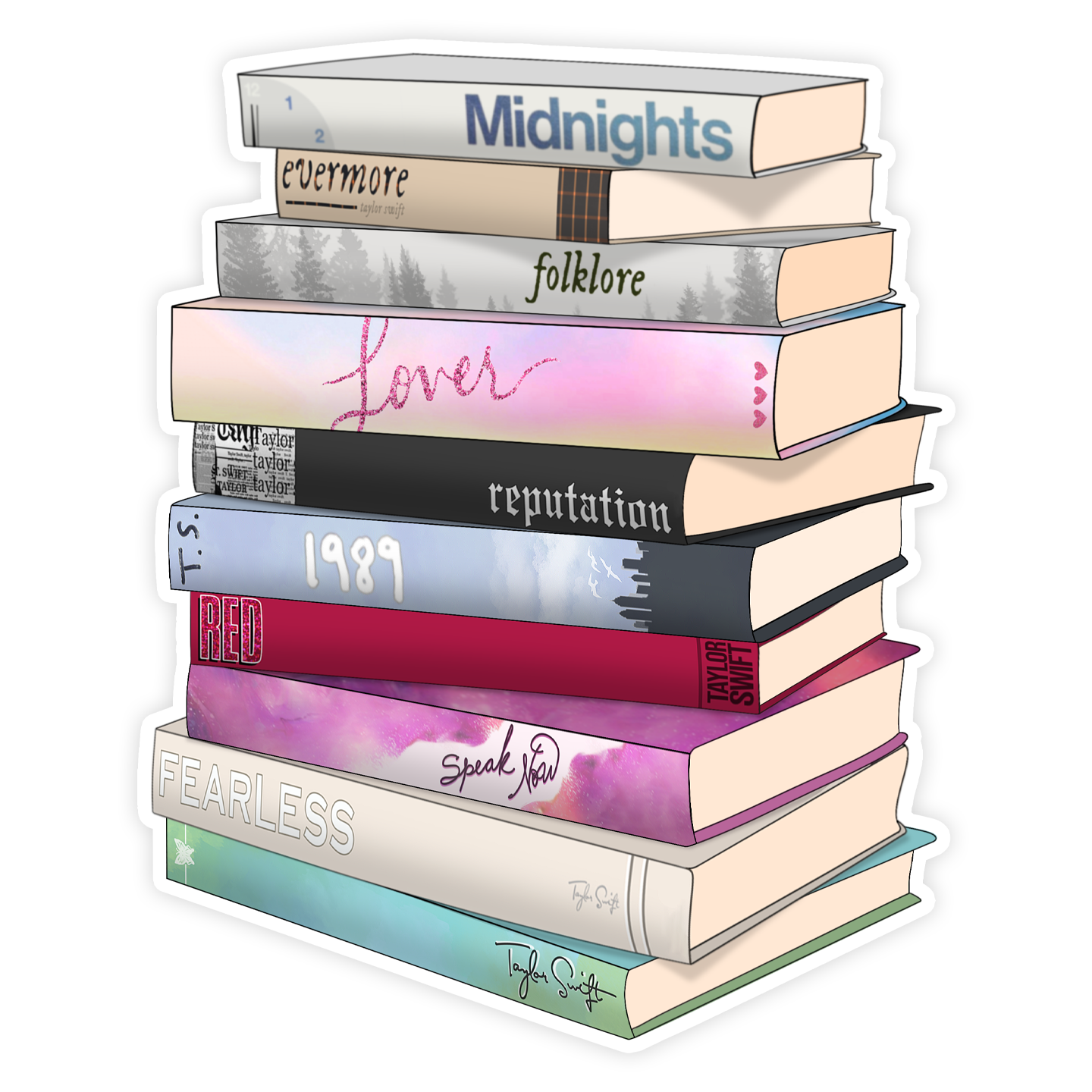 Shop Trimmings: Taylor Swift Albums as Books Sticker