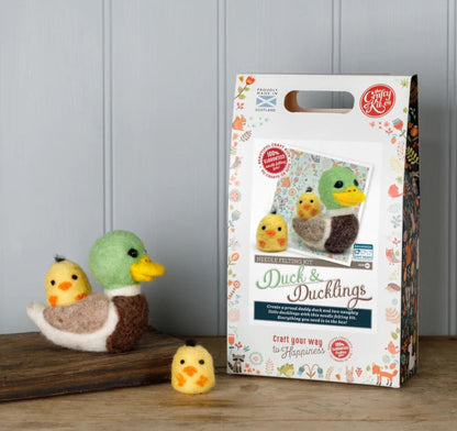 The Crafty Kit Company: Duck & Ducklings Needle Felting Craft Kit