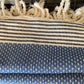 Balthazar & Rose Hand Towels: Dot Weave Navy Blue