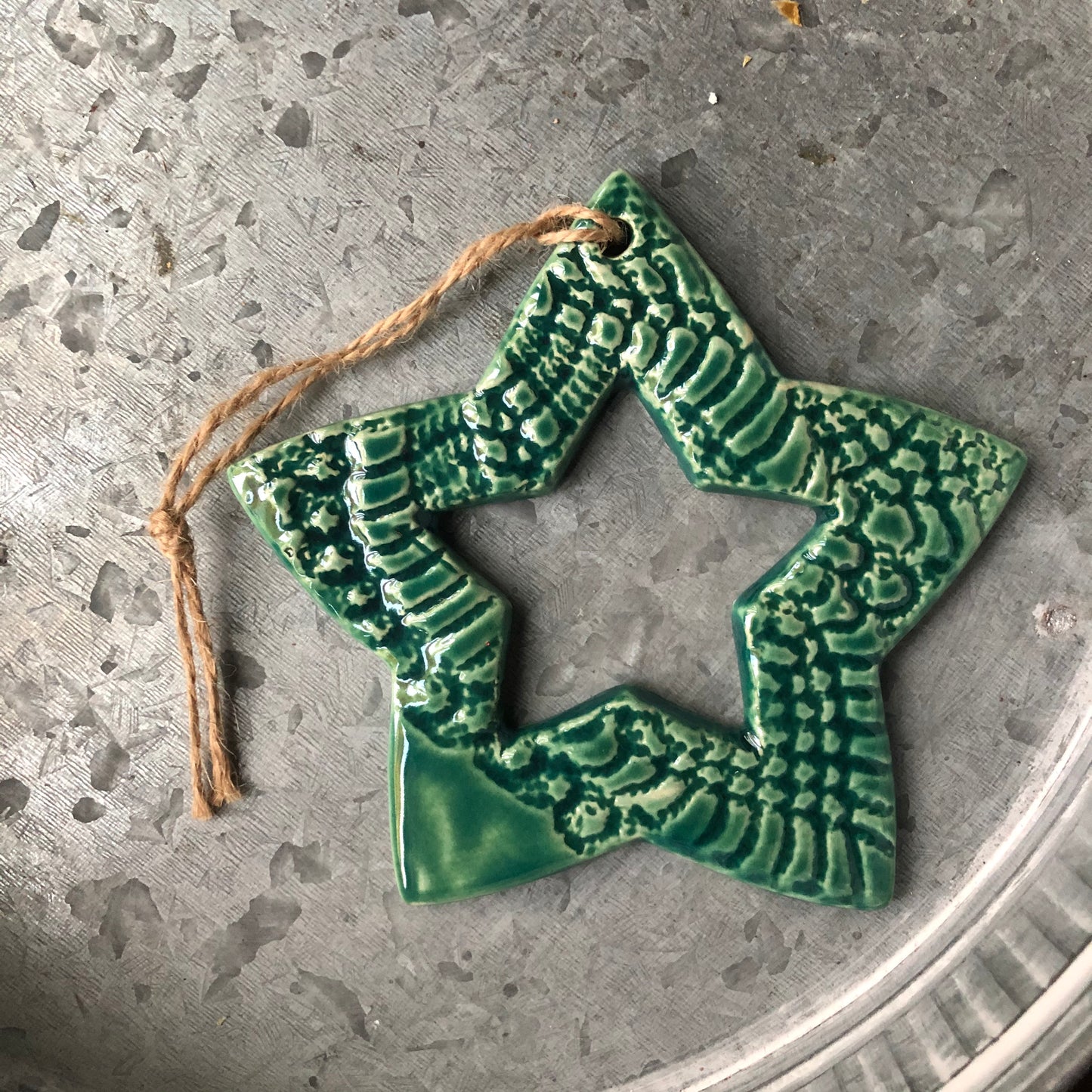 Prodigal Pottery: Green Star Ornament