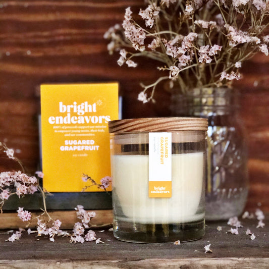 Bright Endeavors Candle: Sugared Grapefruit (9 oz. Glass)