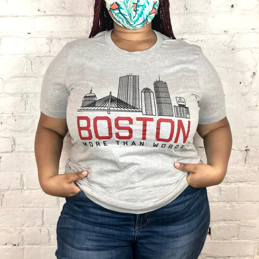 MTW Graphic Tees: Boston Skyline (Gray)