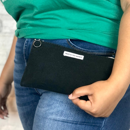 Made Free Zipped Pouch: Charcoal