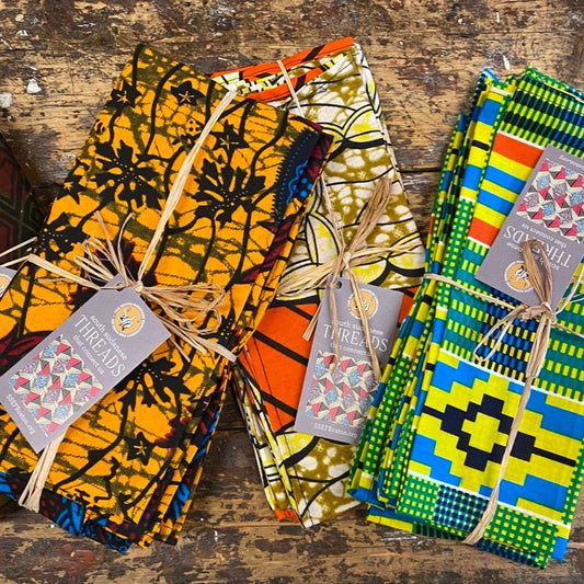 South Sudanese Threads: Multi-Color Napkin Set of 4