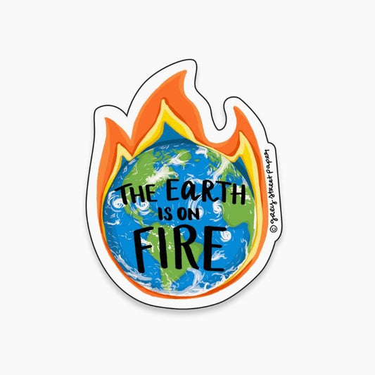 Grey Street Paper: Earth On Fire Sticker