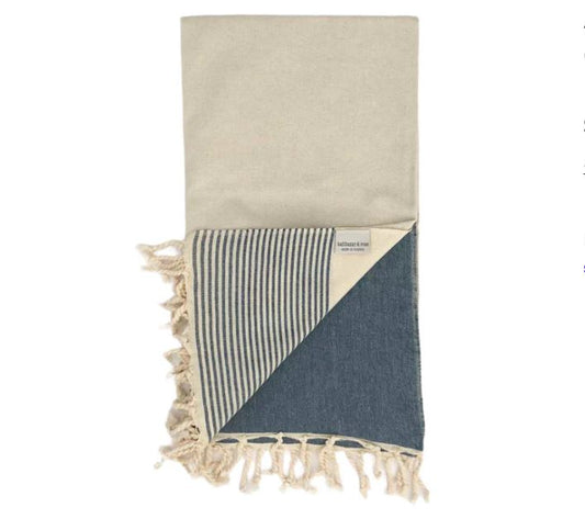 Balthazar & Rose Foutas Towels: Flat Asymmetric Navy Blue