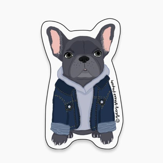 Grey Street Paper: Hipster Frenchie Sticker