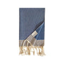 Balthazar & Rose Hand Towels: Dot Weave Navy Blue