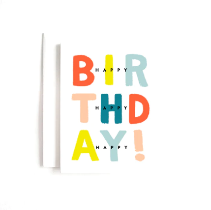 Joy Paper Co: 3x Happy Birthday Card