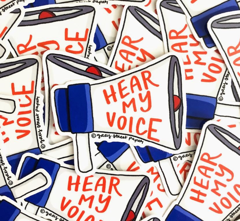 Grey Street Paper: Hear My Voice Sticker