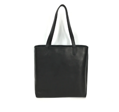 Made Free Leather Day Tote: Black