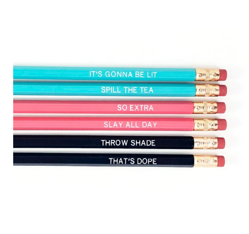 Grey Street Paper: 2020 Slang Set of 6 Pencils