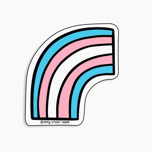 Grey Street Paper: Trans Pride Rainbow Sticker