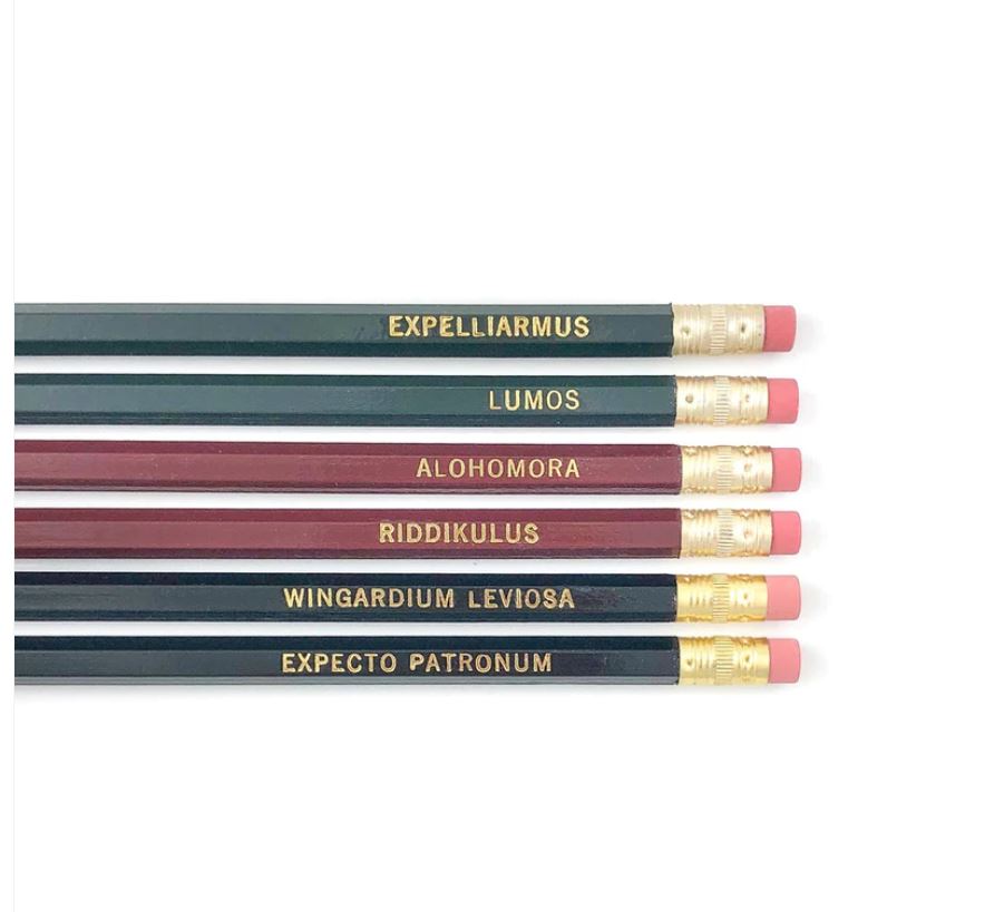 Grey Street Paper: Wizard Spells Set of 6 Pencils