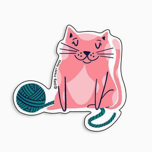 Grey Street Paper: Yarn Cat Sticker